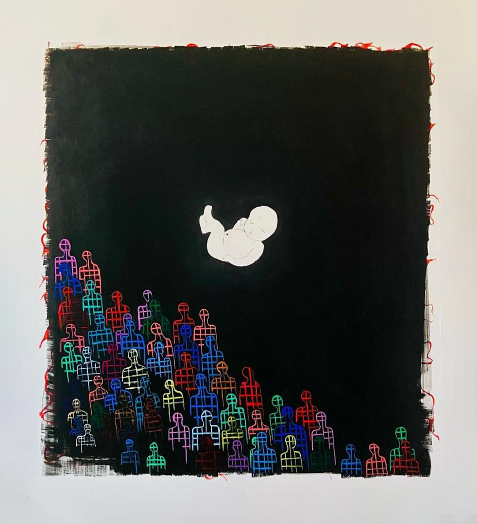 Awakened in the Darkness, 2024, Oil on canvas, by Naomi Lautier