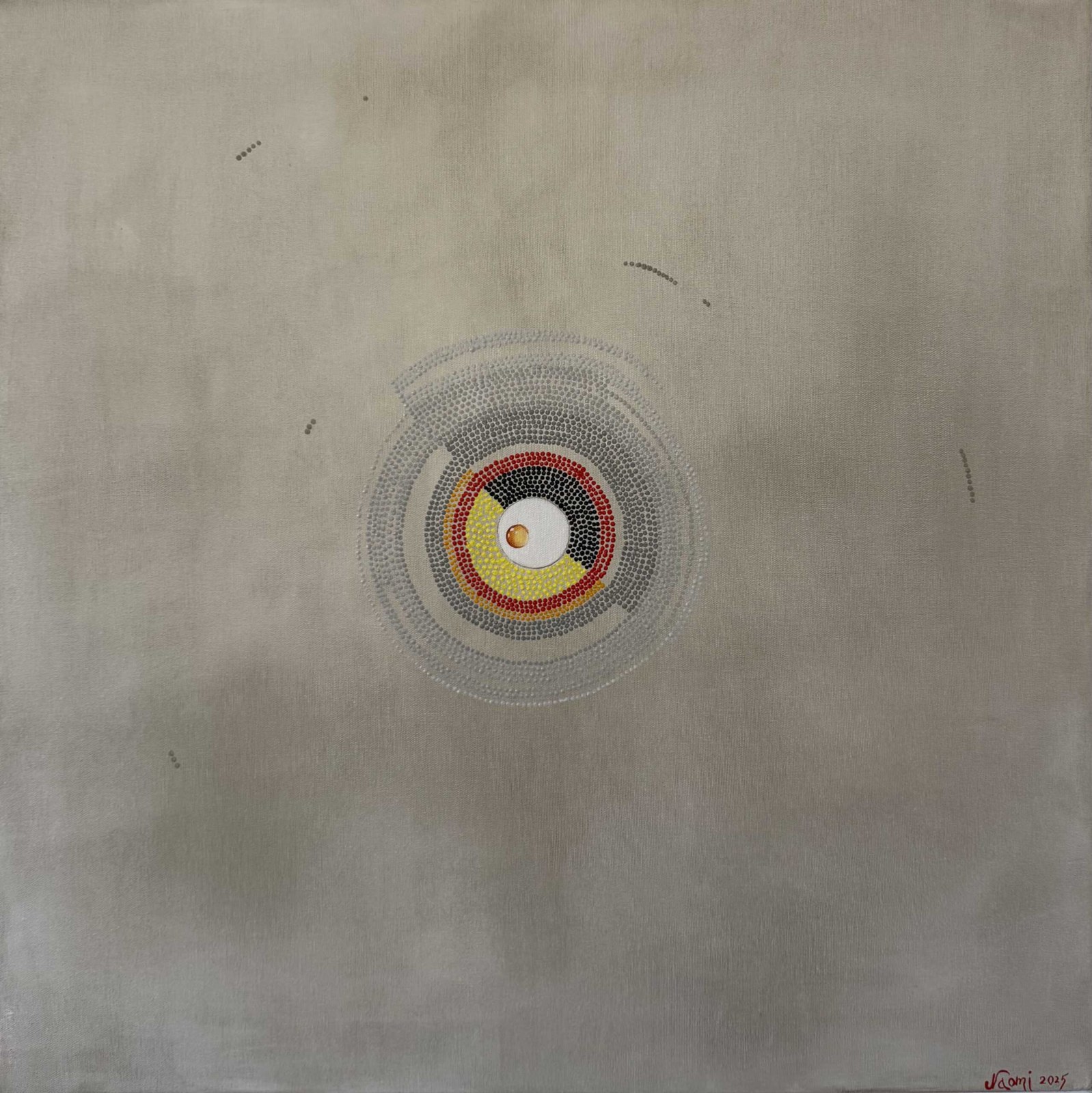 Echo of Seconds on the Way to the Sun. Quantization, 2025, Oil on canvas, by Naomi Lautier