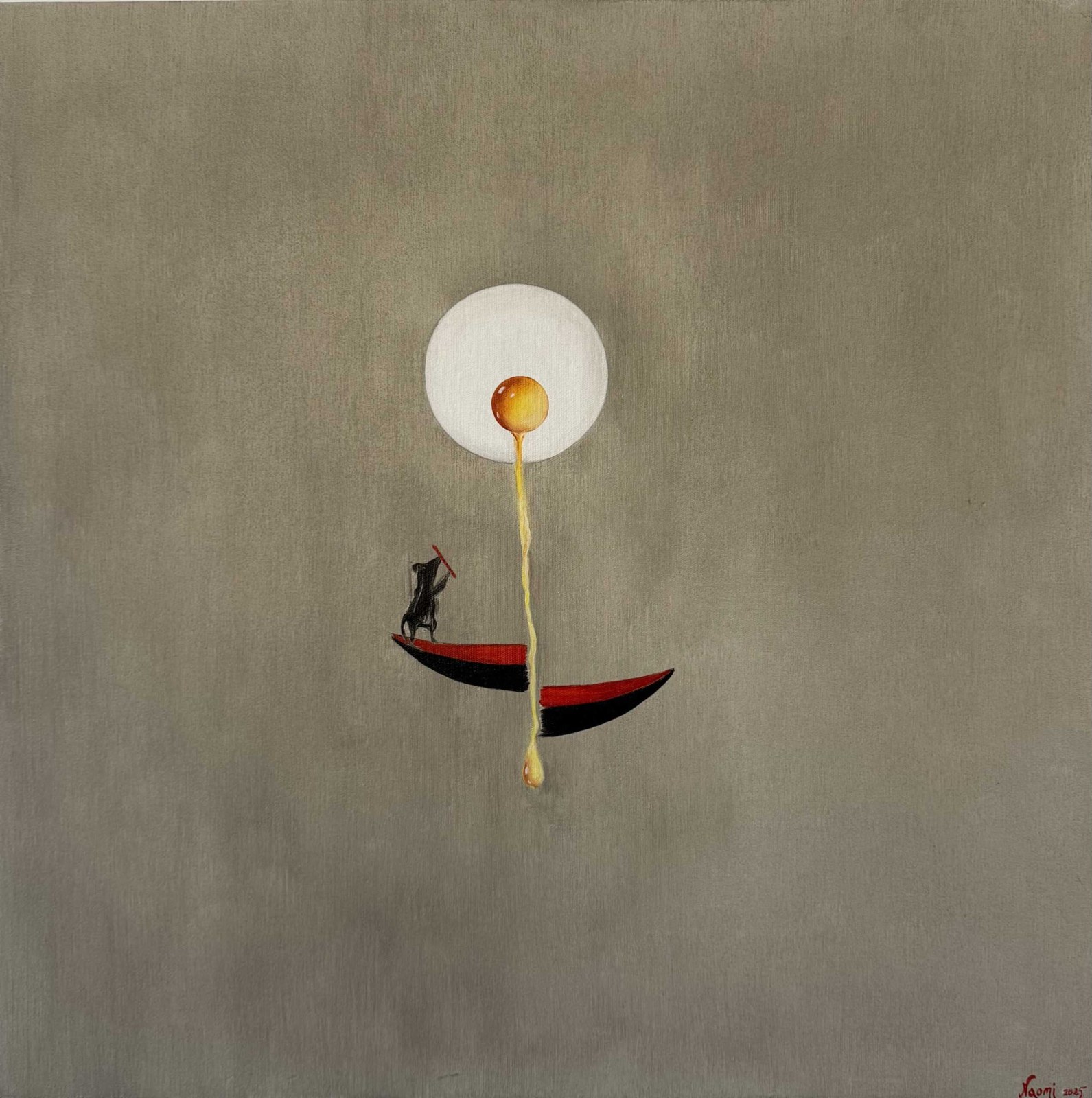 Echo of Seconds on the Way to the Sun. Transition, 2025, Oil on canvas, by Naomi Lautier