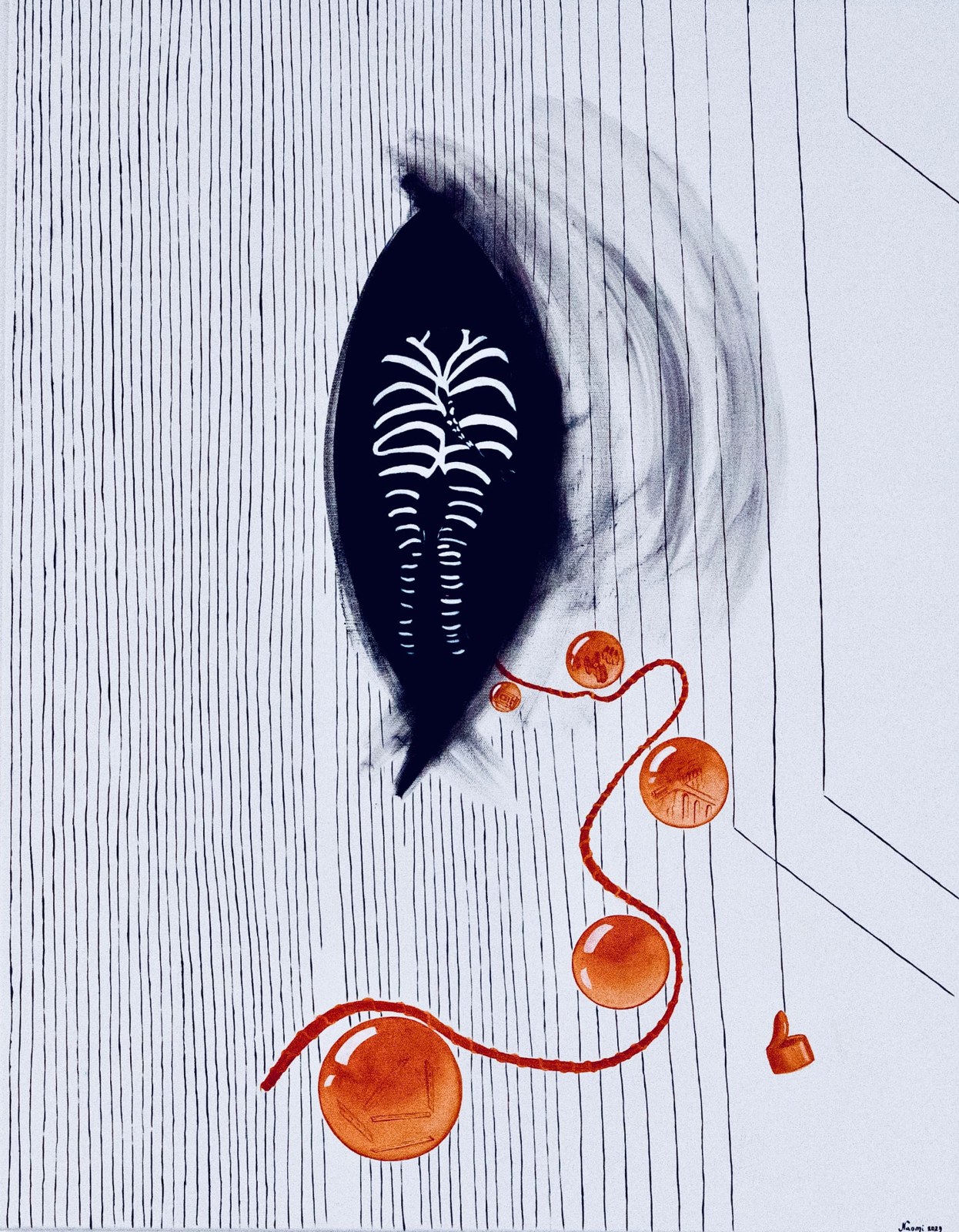 Strings, 2023, Oil on canvas, by Naomi Lautier